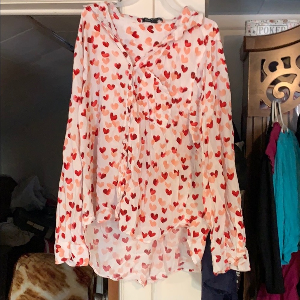 Heart button down shirt